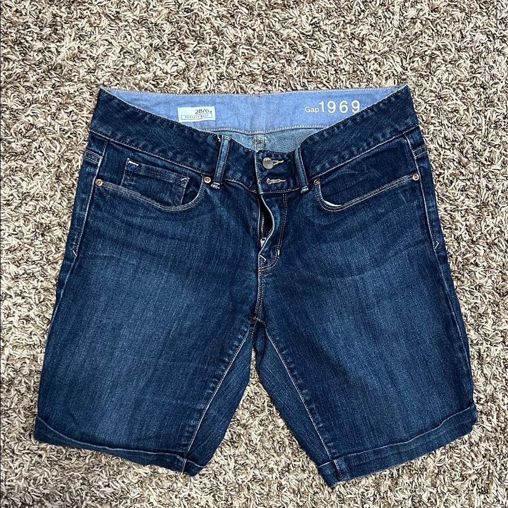 GAP 1969 Dark Blue Denim Jean Shorts